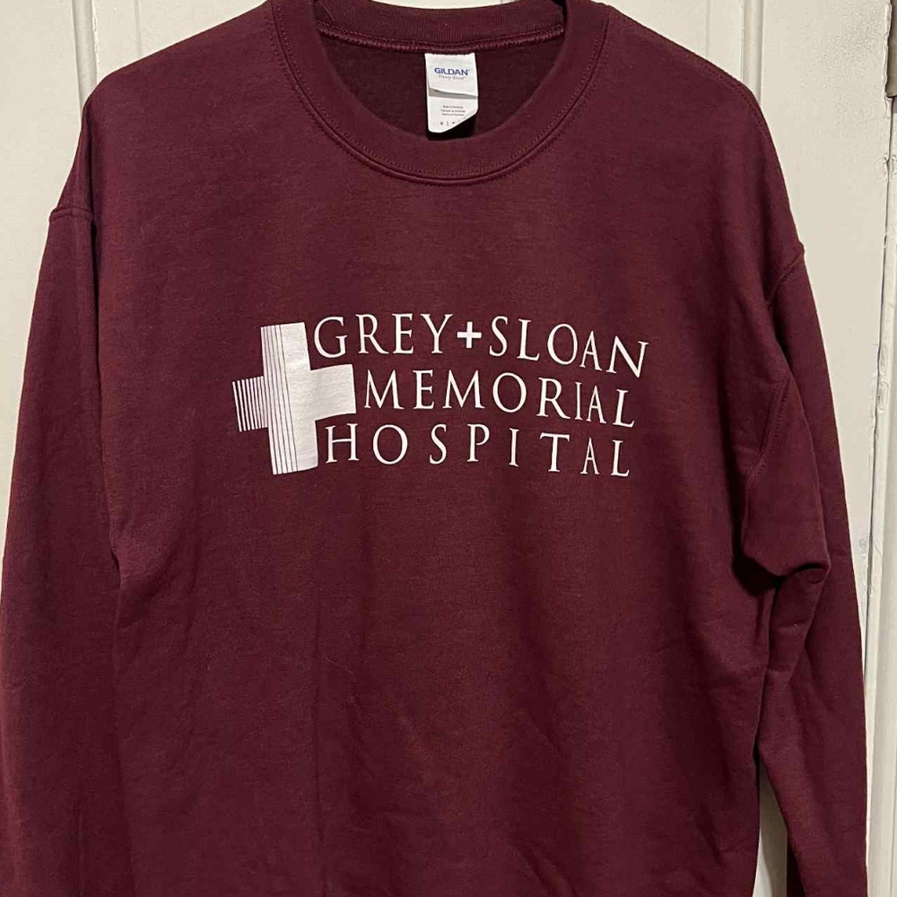 Gildan Burgundy Grey + Sloan Memorial Hospital Sweatshirt